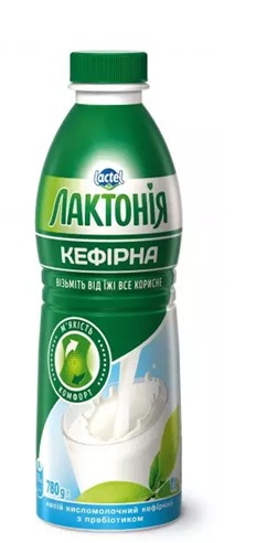 Кефір з пребіотиком лактулози 1% Лактонія кефірна (Пляшка 0,780 кг)